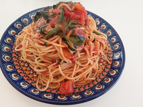 ワンプレートで野菜とたんぱく質 トマトパスタ